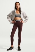 Nike legginsy sportowe dziecięce Nike Pro Dri-FIT bordowe high waist DA1028