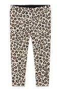 Guess legginsy dziecięce bawełniane z elastanem beżowe regular waist K6BB04 K5888