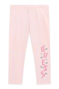 Guess legginsy dziecięce bawełniane z elastanem różowe regular waist K6BB02 K5884
