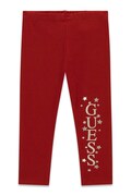 Guess legginsy dziecięce bawełniane z elastanem bordowe regular waist K6BB02 K5884