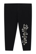 Guess legginsy dziecięce bawełniane z elastanem czarne regular waist K6BB02 K5884