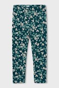 Mayoral legginsy dziecięce bawełniane z elastanem turkusowe regular waist 4729