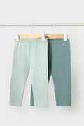 Mayoral легінси дитячі бавовняні з еластаном 2 шт. бірюзові regular waist 702