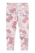Guess legginsy dziecięce z bawełną różowe regular waist K6YB07 K3846