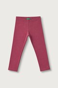 United Colors of Benetton legginsy dziecięce bawełniane z elastanem różowe regular waist 3MT1GF01L