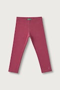 United Colors of Benetton legginsy dziecięce bawełniane z elastanem różowe regular waist 3MT1GF01L
