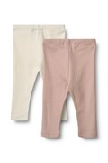 Wheat legginsy niemowlęce bawełniane z elastanem 2-pack beżowe regular waist 4859-006-GOTS