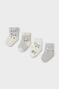 Mayoral Newborn ponožky kojenecké 4-pack šedé 9107