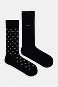 BOSS Čarape za muškarce s pamukom 2P RS Minipattern 2-pack crne 50564501