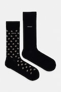 BOSS nogavice moške z bombažem 2P RS Minipattern paket 2 kosov črne 50564501