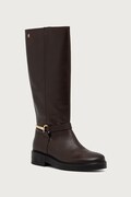 Tommy Hilfiger kozaki damskie skórzane TH STUD LEATHER KNEE brązowe FW0FW09608