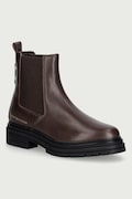 Tommy Hilfiger sztyblety damskie skórzane TH EMBOSS GRAIN LEATHER CHELSEA brązowe FW0FW09559