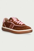 Valentino GLOSSY MORO/PINK sneakersy damskie zamszowe brązowe 91G1901CAM