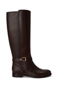 Lauren Ralph Lauren kozaki na płaskim obcasie damskie zamszowe Brooke Tll 2 brązowe 802974383003