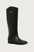 Guess чоботи на пласкому підборі жіночі шкіряні NAURE чорні FLFNAU LEA11