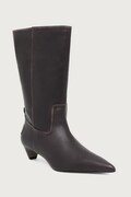 AllSaints visoke čizme s niskom potpeticom za žene od kože Veda Boot smeđe W032FF