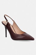 Love Moschino szpilki skórzane bordowe JA10149G1PIA0552