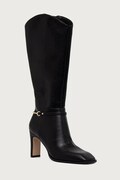 Steve Madden kozaki na słupku damskie skórzane Shield czarne 11005891