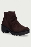 Fly London μποτάκια block heel γυναικεία σουέτ TULP592FLY καφέ P501592004