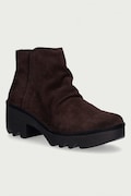 Fly London μποτάκια block heel γυναικεία σουέτ TULP592FLY καφέ P501592004