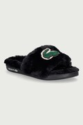 Lacoste σαγιονάρες Γυναικείες με βελούδινη επένδυση Serve Slide Dualiste Slides μαύρες 52CFA0003