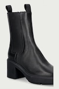 Calvin Klein čizme s debelom potpeticom za žene od kože BLOCK HEEL CHELSEA BOOT LTH crne HW0HW03694