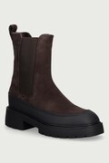 Calvin Klein kotníkové Chelsea boty na platformě dámské semišové CHUNKY CHELSEA BOOT SUE EM hnědé HW0HW03203