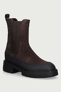 Calvin Klein kotníkové Chelsea boty na platformě dámské semišové CHUNKY CHELSEA BOOT SUE EM hnědé HW0HW03203