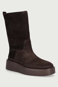 Calvin Klein členkové čižmy dámske semišové FLATFORM MID BOOT SUEDE WL hnedé HW0HW03181