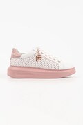 Karl Lagerfeld Kapri sneakersy damskie skórzane białe KL62577N