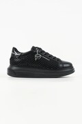 Karl Lagerfeld Kapri sneakersy damskie skórzane czarne KL62577N