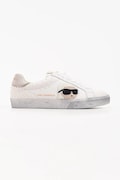 Karl Lagerfeld Skool sneakersy damskie skórzane białe KL60130N