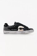 Karl Lagerfeld Skool sneakersy damskie skórzane czarne KL60130N