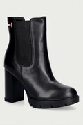 Tommy Jeans μποτάκια Γυναικεία δερμάτινα TJW CHELSEA HIGH HEEL BOOTS μαύρα EN0EN03112