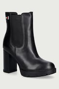 Tommy Jeans botki damskie skórzane TJW CHELSEA HIGH HEEL BOOTS czarne EN0EN03112