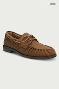 BOSS mocasini pentru femei din piele întoarsă Lycia maro 50568643.211