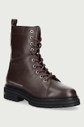 Tommy Hilfiger workery damskie skórzane TH EMBOSS GRAIN LEATHER BOOT brązowe FW0FW09553