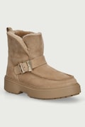 Tommy Hilfiger botki damskie zamszowe TH BUCKLE SHEARLING SNOW BOOT beżowe FW0FW09687