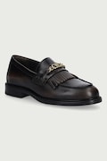 Tommy Hilfiger mokasyny damskie skórzane TH CHAIN FRINGE LEATHER LOAFER brązowe FW0FW09668