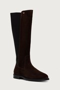 Tommy Hilfiger škornji ženski semiš ENAMEL FLAG SUEDE HIGH CHELSEA rjavi FW0FW09574