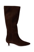 Lauren Ralph Lauren kozaki na szpilce damskie zamszowe Frncsa Tl Hl brązowe 802P15726002