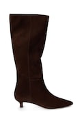 Lauren Ralph Lauren kozaki na szpilce damskie zamszowe Frncsa Tl Hl brązowe 802P15726002
