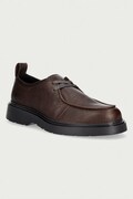 Calvin Klein poltopánky pánske kožené COMBAT APRON LACEUP TU LTH hnedé HM0HM02245