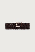 Max Mara pasek pleciony skórzany damski pomarańczowy 2624506042600
