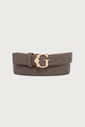 Guess pasek damski z imitacji skóry CARMELLA beżowy BW9501 P6430