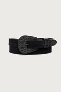 Needles belt suede Men's black TY036