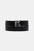 Karl Lagerfeld Jeans pasek dwustronny męski skórzany czarny B3M33076
