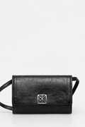 Calvin Klein portfel damski z imitacji skóry czarny LV04F1218G