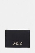 Karl Lagerfeld etui za kartice za žene kožni K/SIGNATURE crni B3W32001