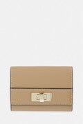 Tommy Hilfiger portfel damski z imitacji skóry beżowy AW0AW18703